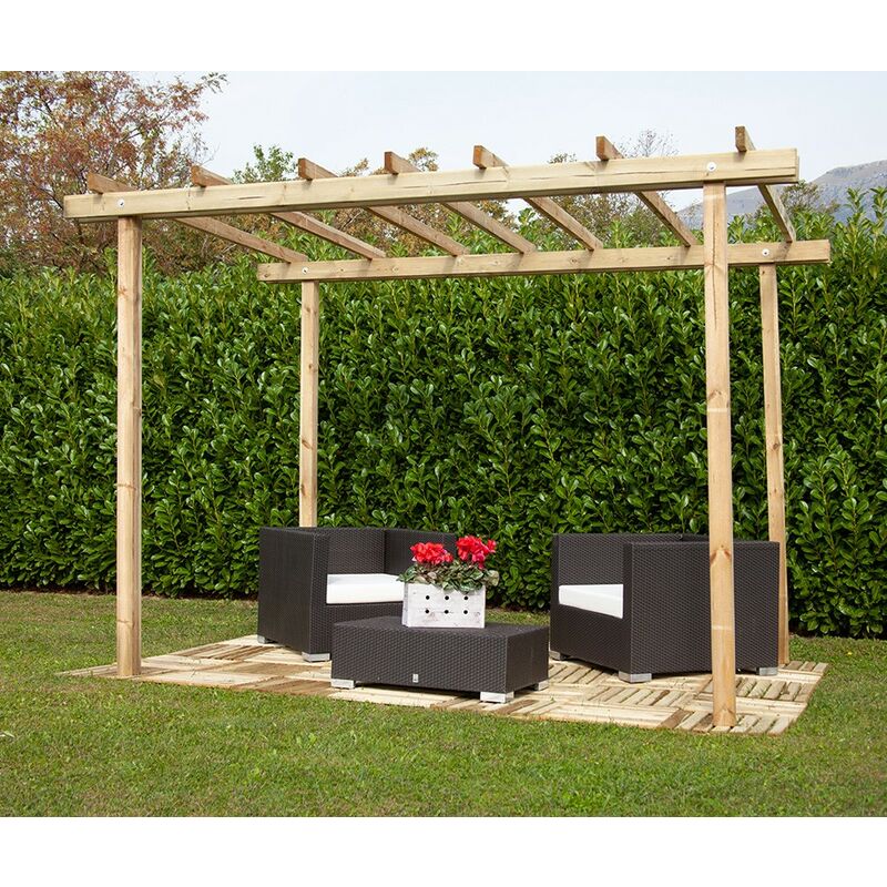 Gazebo Pergola in Legno 3x2 da Giardino Carport con Copertura Veneziane  Mobili