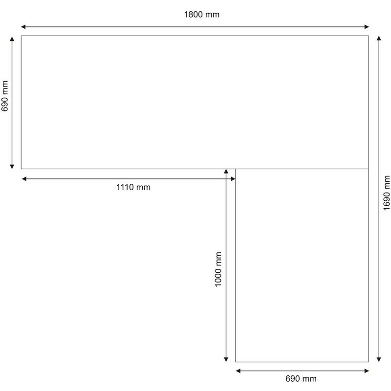 Tavolo Scrivania 180 Ossido Bianco Grande Moderna da Ufficio Cameretta  Porta Pc