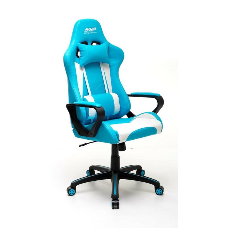 Poltrona da Gaming Cuscino Cervicale Lombare con Braccioli Ruote Ergonomica