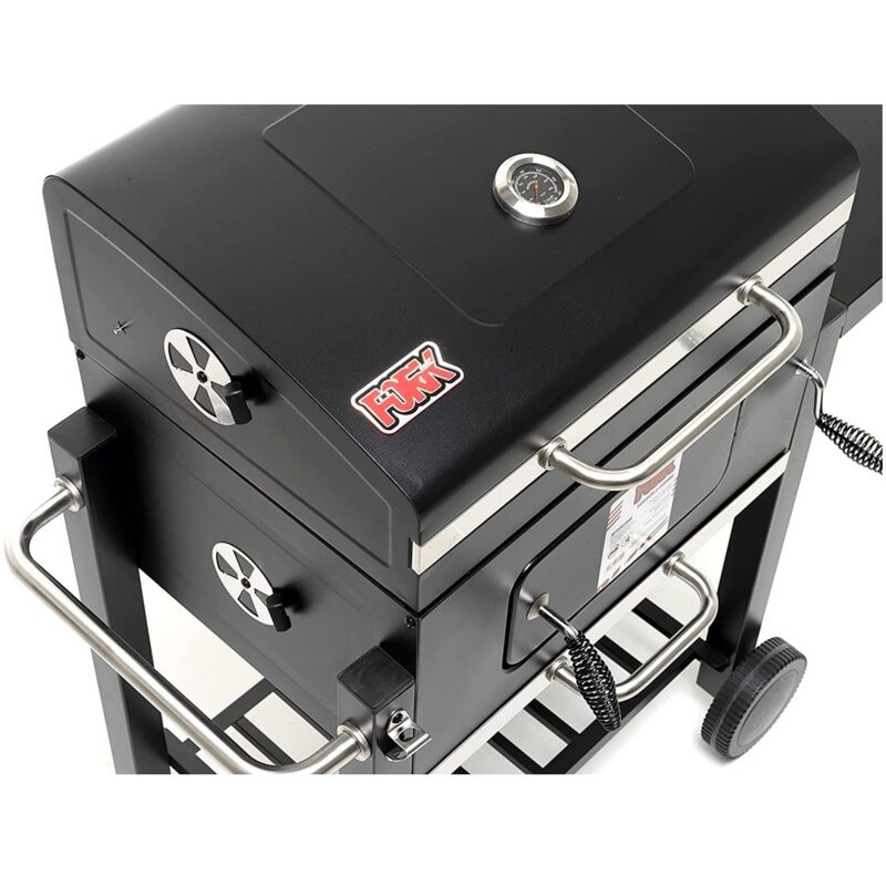 Barbecue A Carbonella Portatile In Acciaio Smaltato - Con Termometro, Ruote E Sistema Di Pulizia, Ideale Per Picnic E Giardino