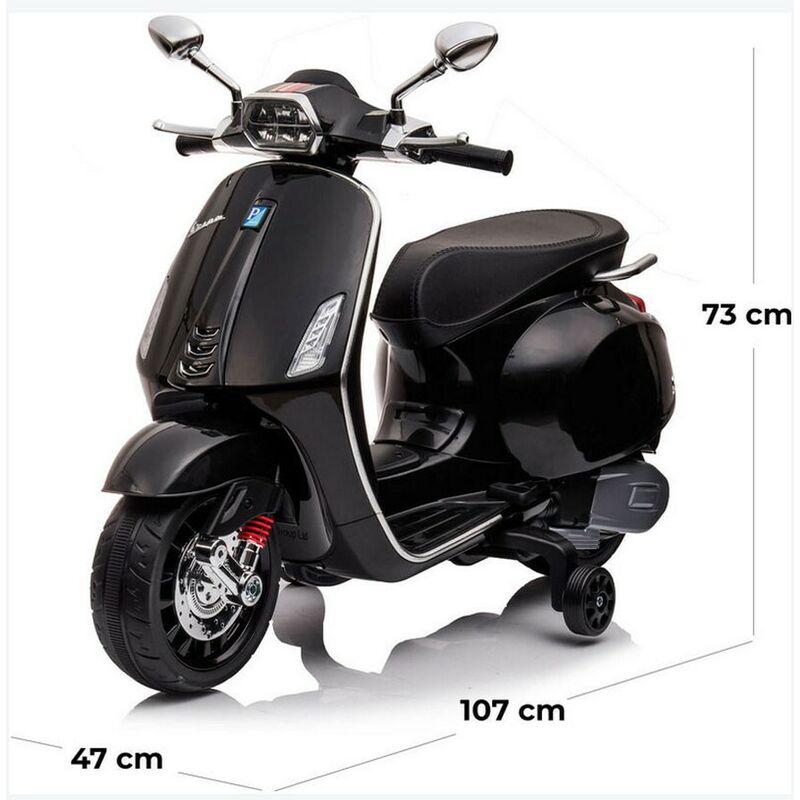 Piaggio Vespa Sprint Nera Moto Elettrica da Bambino 12V Scooter a Batteria