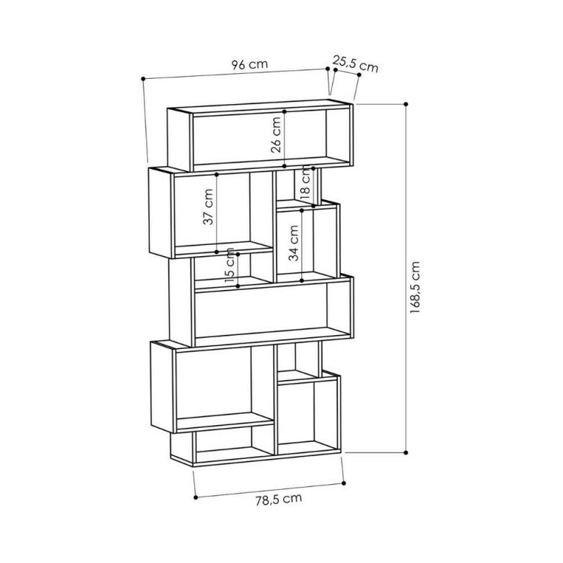 Libreria Orizzontale Verticale Bifacciale Moderna Cemento