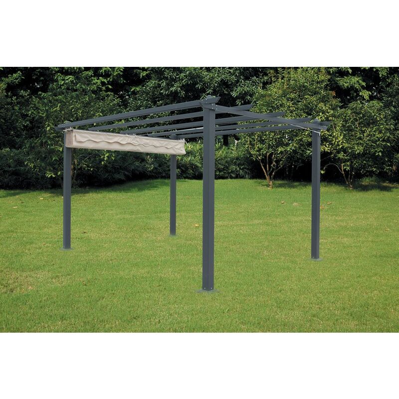 Pergola Gazebo 3x3 con Telo Retrattile in Alluminio da Esterno Carport Auto  Moto