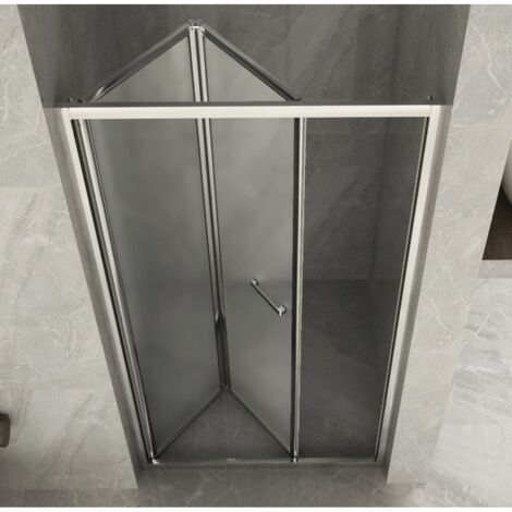 Box Doccia Nicchia Porta a Libro Opaco 6mm 60 70 75 80 85 90 95 100 - Misura Box Nicchia 85