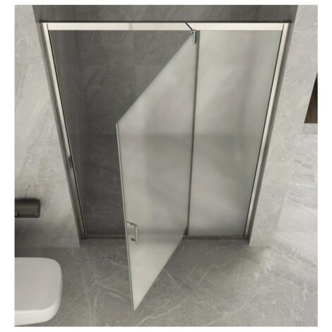 Box Doccia Nicchia Vetro Opaco 6 mm Anta Fissa Battente 90 100 110 120 130 140 - Misura Box Nicchia 120