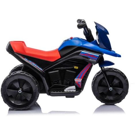 Moto Blu Elettrica Scooter per Bambini con 3 Ruote Triciclo Cavalcabile