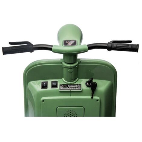 Piaggio Verde Vespa con Sidecar Moto Elettrica da Bambini a Batteria 12 V