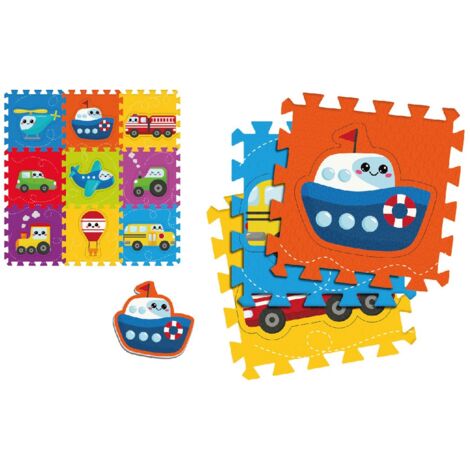 TAPPETO PUZZLE BAMBINI MORBIDO PAVIMENTO 10 MATTONELLE 30X30CM QUADRATI E  NUMERI