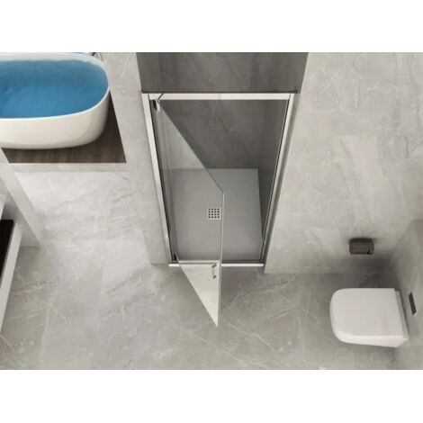 Box Doccia Nicchia 6 mm Anta Battente 65 70 75 80 Porta Parete Cristallo Vetro - Misura Box Nicchia 80