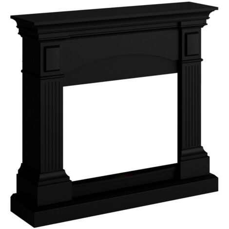 Cornice per Camino Finto Caminetto Tagu Magna in Legno MDF Nero