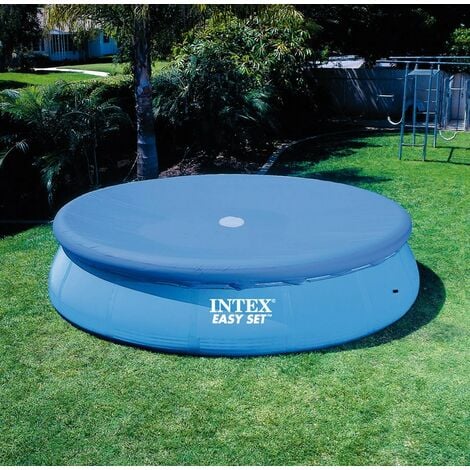 Telo Copri Piscina Rotonda 244 cm Gonfiabile Copertura Autoportante Intex  Corde