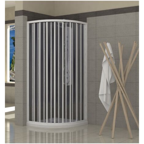 Box Doccia Semicircolare Tondo in PVC Rettangolare a Soffietto Quadrato 2 Lati - Misura Semicircolare 70x70 (1/5)