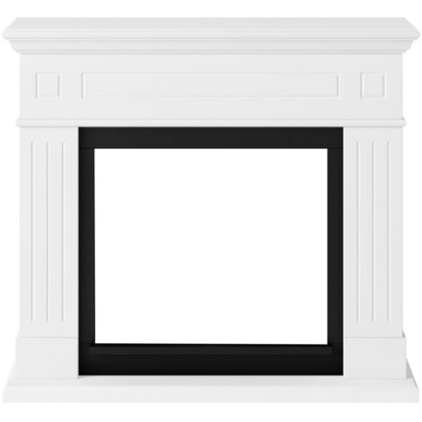 Cornice per Camino Decorativa Tagu Larsen Caminetto in Legno MDF Bianco
