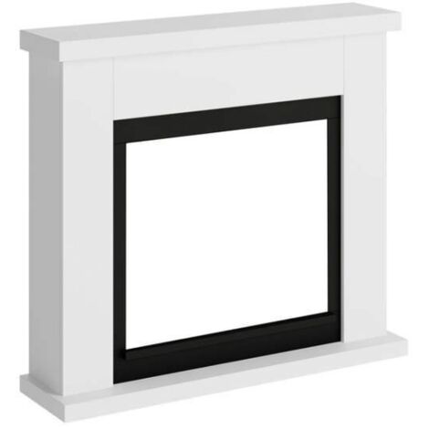 Cornice Decorativa Tagu Frode Finto Caminetto Bianco in Legno da Incasso
