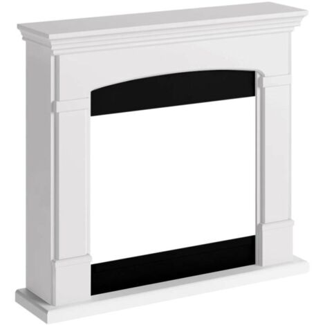 Cornice Decorativa Finto Camino Bianco in Legno MDF Caminetto Tagu Helmi