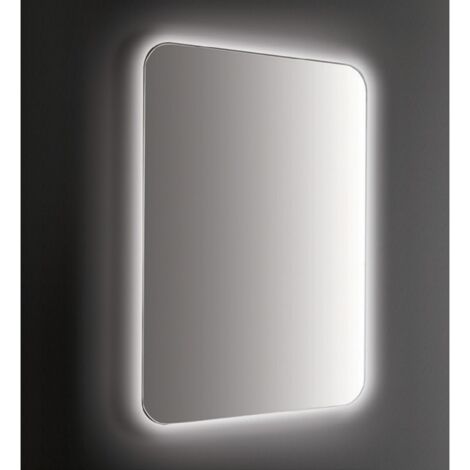 Specchio Da Bagno Argento 61 X 91 Cm - Cornice In Lega Di Alluminio Vetro Hd 4 Mm Montaggio C 1251269