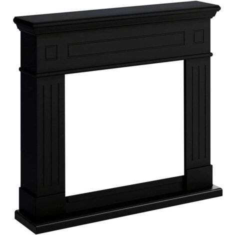 Cornice Finto Camino Nero da Arredamento in Legno MDF Tagu Larsen