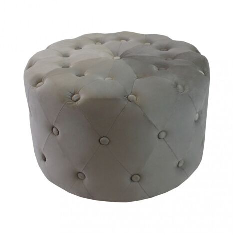 Deshome Pouf Poggiapiedi Teti In Velluto – 83x83x44 Cm, Con Bottoni, Made In Italy, Giallo, Per Soggiorno E Camera
