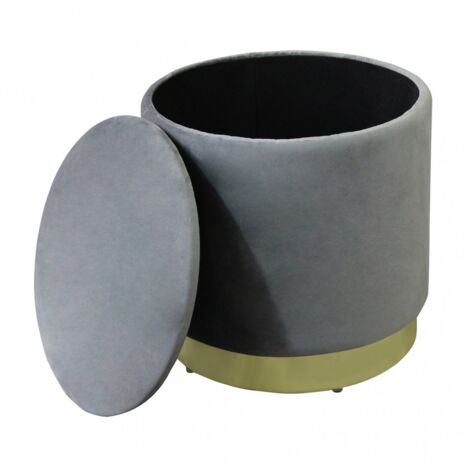 Copripouf Rotondo In Velluto Elasticizzato - Fodera Morbida Per Poggiapiedi