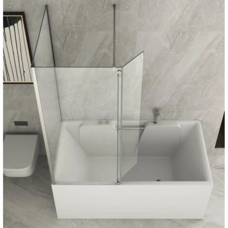 Box Doccia Sopravasca Anta Fissa Pieghevole Vetro 6mm 70x85+40 cm (1/5)