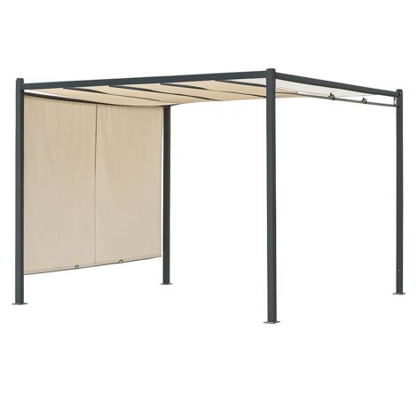 Tettoia Pergola in Acciaio 300x300 cm con Telo Scorrevole (1/3)