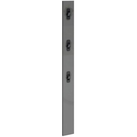 Appendiabiti da Parete Grigio 16x2x65 cm con Ganci in Ferro