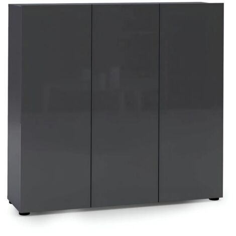 Scarpiera 3 Ante 120x34x115 cm Antracite Moderna