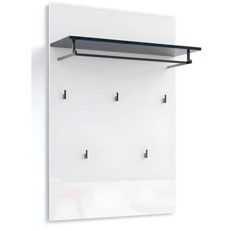 Appendiabiti da Parete Bianco 80x26x115 cm con Mensola Antracite