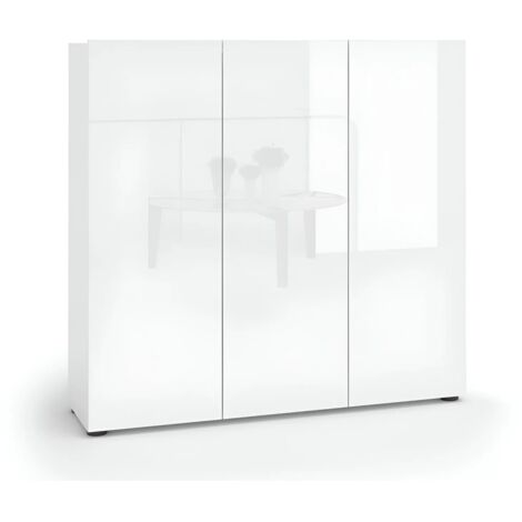 Scarpiera 3 Ante 120x34x115 cm Bianco Mobile Salvaspazio