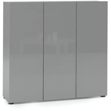 Scarpiera Grigia 3 Ante 120x34x115 cm Melaminico Laccato