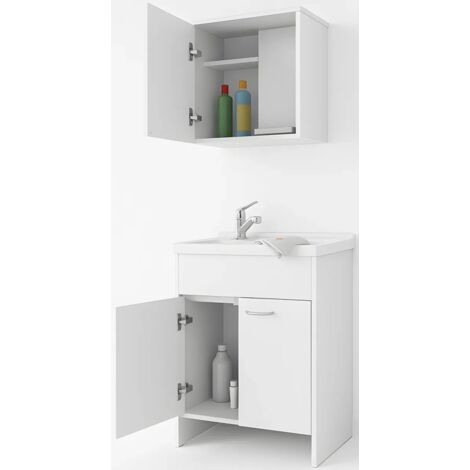 Mobile Lavatoio 60x50x85 cm con Pensile 60x34x52 cm 2 Ante