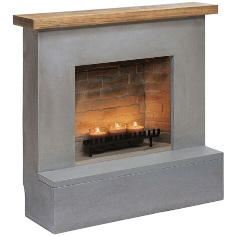 Camino Effetto Cemento a Candele TAGU ZenFlame Rolf Grigio