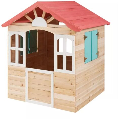 Casetta per Bambini in Legno 115x101x130 cm da Esterno Certificata FSC