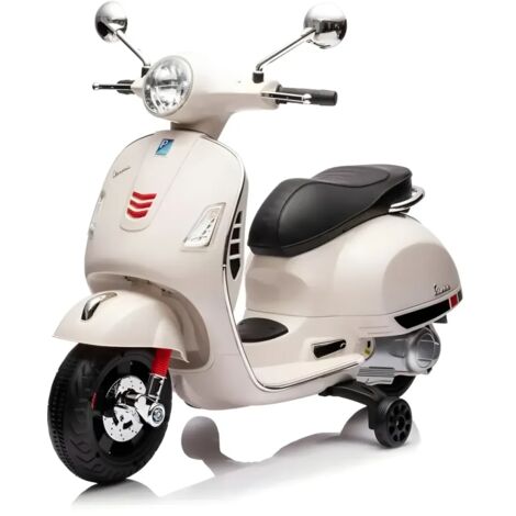 Moto Elettrica Per Bambini Mini Vespa GTS 6V Bianca Con Luci Suoni E Sedile In Pelle - Foto 6