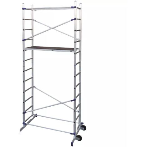 Trabattello Alluminio Professionale 2 Alzate h 365 cm Piano Antiscivolo (1/3)