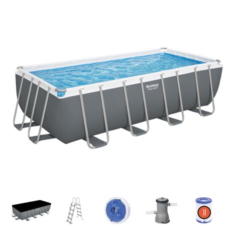 Piscina Rettangolare 488x244x122 cm Fuori Terra con Filtro e Accessori