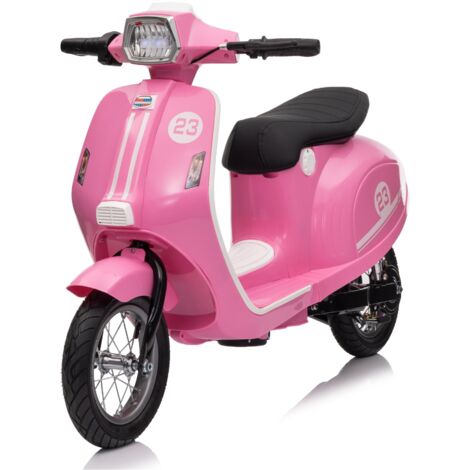 Moto Elettrica 24V per Bambini Rosa Doppia Batteria Waterproof