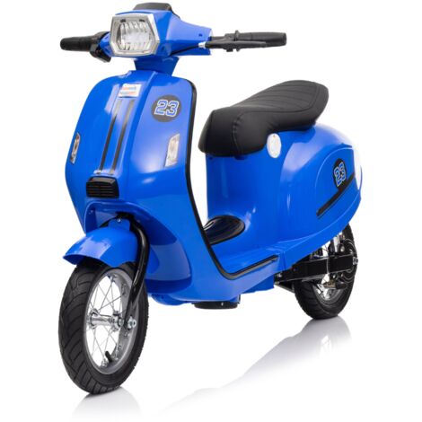 Moto Elettrica 24V per Bambini Blu Doppia Batteria Waterproof