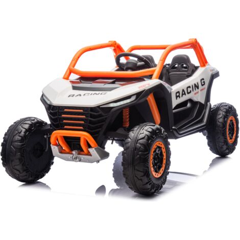 Auto Elettrica 24V per Bambini Due Posti Bianco Fuoristrada UTV