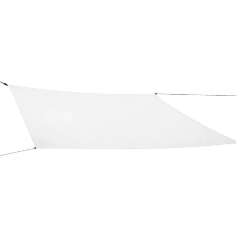 Vela Impermeabile Quadrata 5x5 m Bianco con Anelli in Acciaio Rinforzato (1/5)