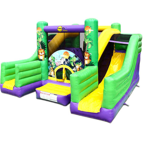 Castello Giostra Gonfiabile Jungle Super Bouncer con Pompa Inclusa Happy Hop Pro