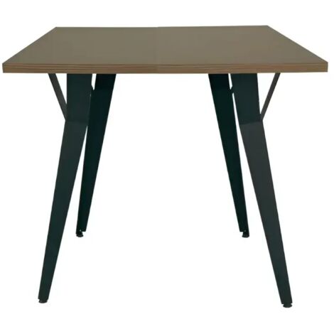 Tavolo da Pranzo Quadrato 80x80 cm Piano Rovere Gambe Nere (1/5)