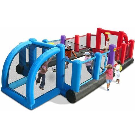Campo Campetto da Basket Calcio Calcetto Giostra Gonfiabile con Pompa Inclusa Happy Hop
