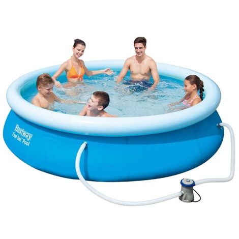 BESTWAY Piscina fuori terra tonda autoportante fast set 305x76cm con pompa filtro a cartuccia (1/10)
