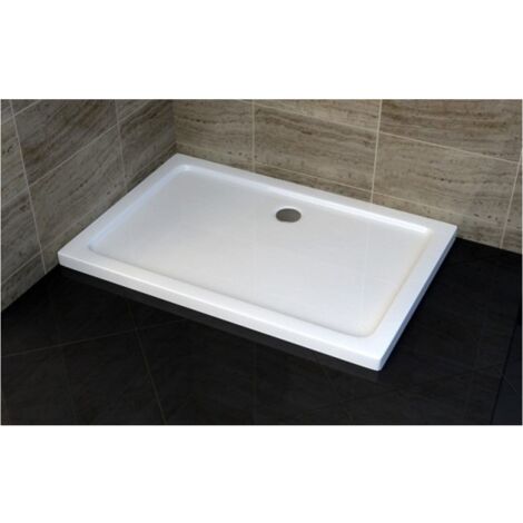 Piatto Doccia Acrilico 70 80 90 100 120 140 5cm Rettangolare Bianco con Piletta - Dimensione Piatto 70x100