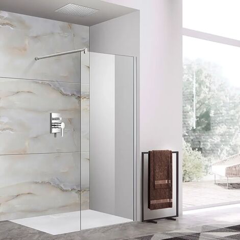 Parete Doccia Walk-In Vetro 8 MM Trasparente Temperato Anticalcare 100 x h195 cm