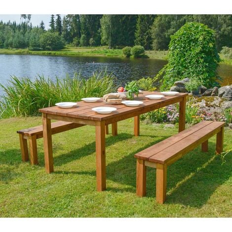 Tavolo pic nic con panche in legno cm 180x120