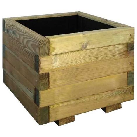 Fioriera in Legno 40x40 Quadrata Vaso Cassetta Balcone Arredo Giardino Portavaso (1/5)