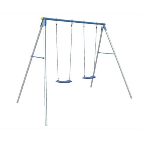 Altalena da Giardino Doppia Bambini Acciaio Zincato Seduta Tavoletta (1/3)