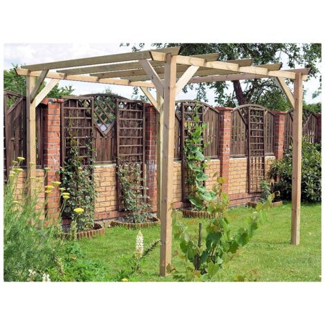 PERGOLA PERGOLATO GAZEBO COPERTURA IN LEGNO TETTOIA DA GIARDINO 3x3 MT 279